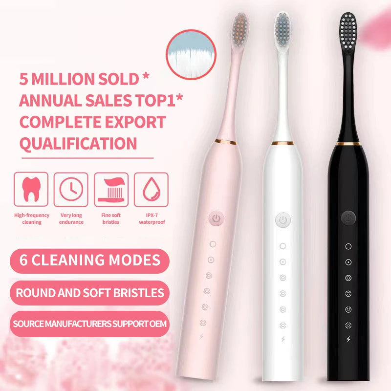 SonicClean™ IPX7 Waterproof Electric Toothbrush