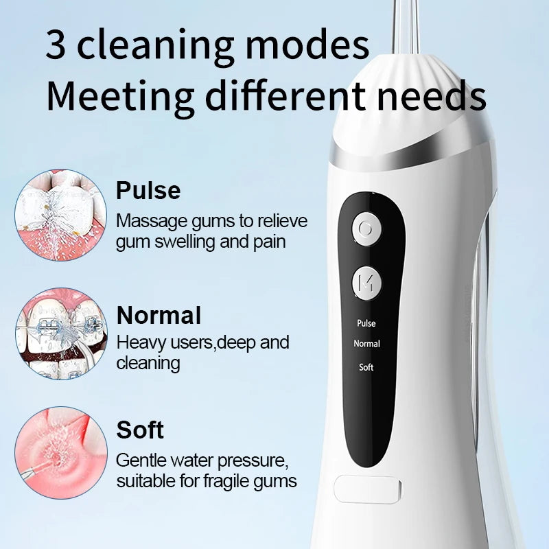 ProFlush™ Portable Dental Flosser – 3 Cleaning Modes