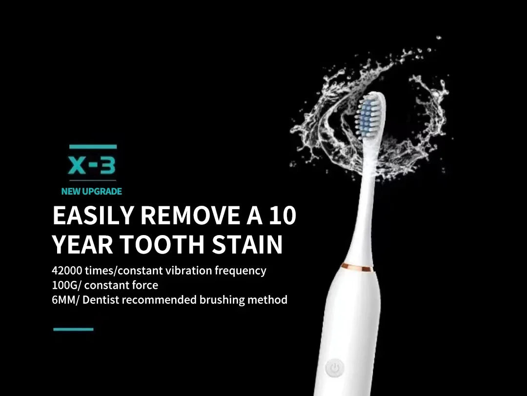 SonicClean™ IPX7 Waterproof Electric Toothbrush